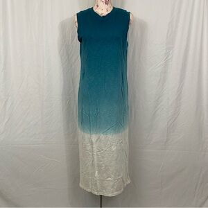 Universal Thread sz:M Blue & White Dip-Dye Ombre Mock Sleeveless Maxi Dress
